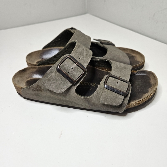 Birkenstock Arizona Sandals Two Vegan Buckle Straps Cork Sole 8 39 - Picture 1 of 7